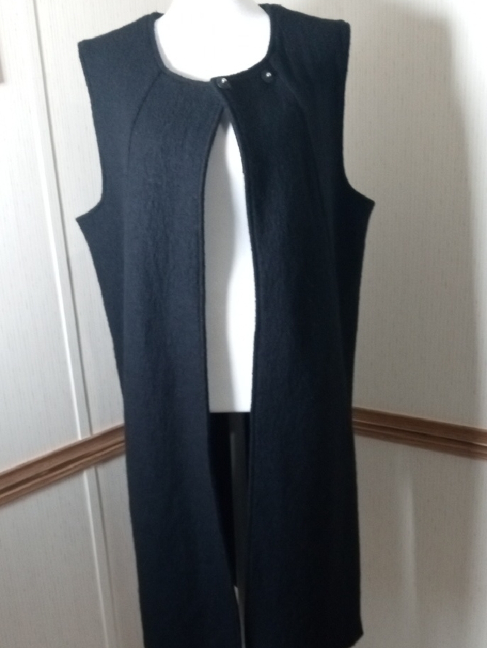 The White Company Black Wool Duster100% Wool Lagenlook, Cottage Core, Holidays - Picture 5 of 9